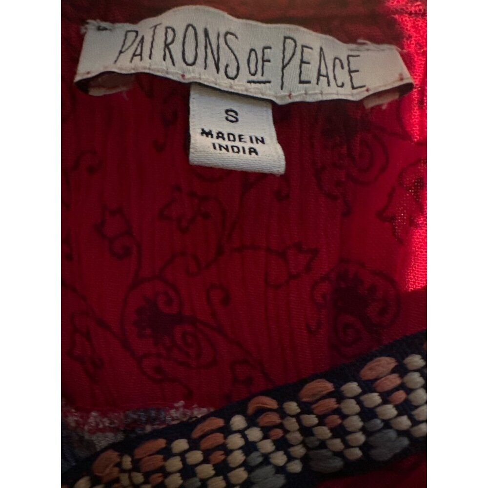 Patrons of Peace Embroidered Boho Tank Top Women’s Small Gypsy Festival - Picture 7 of 8